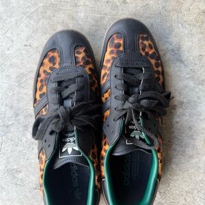 Adidas Leopard Print Black Sneakers